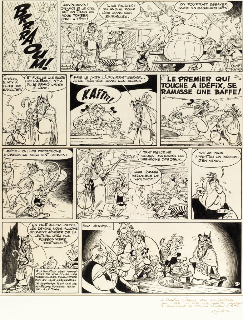 Albert Uderzo, Astérix : Le Devin, planche 6 Encre de Chine sur papier Dargaud, 1972